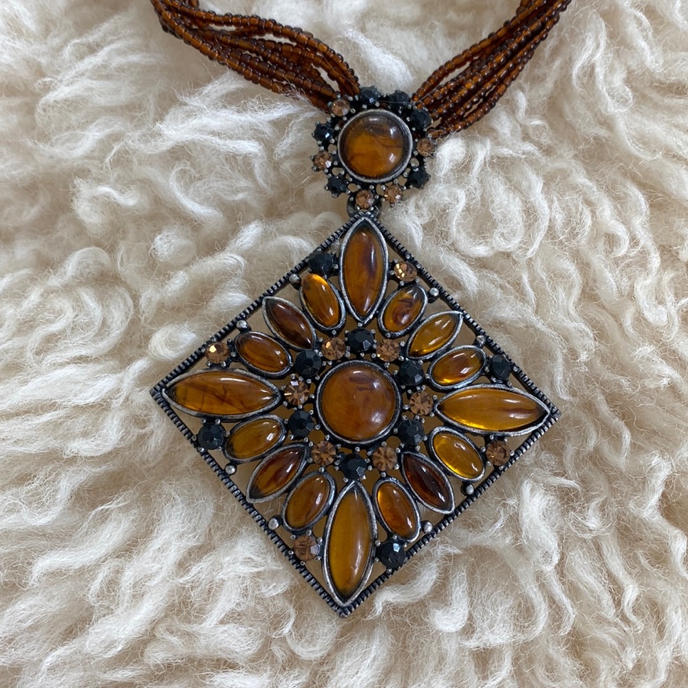 Vintage Amber beaded necklace